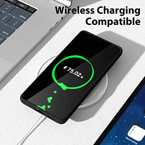 Oakxco Designed For Samsung Galaxy S21 Ultra Case Silicone Grip, Soft Rubber Gel Phone Case For Women Girl Cute, Thin Slim Flexible Protective Tpu 6.8", Black #TOP6