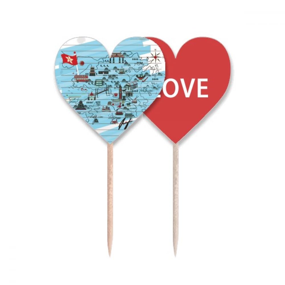 Drapeau Hong Kong cure-dents déco pour cupcake et buffet chic