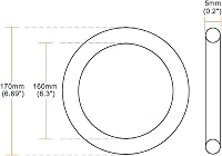 sourcing map Inel de etanșare din cauciuc nitrilic Tonic Joints, diametru exterior 170 mm, diametru interior 160 mm, lățime 5 mm, 1 buc. 2