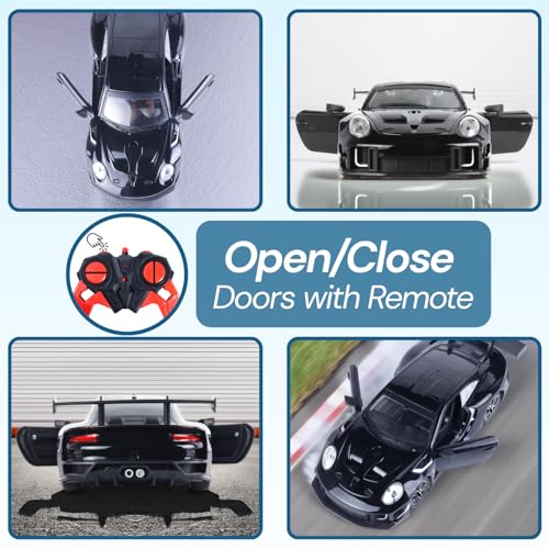 Image of Popsugar Door Opening Remote Control Car|Rechargeable 1200mAh Lithium Battery|C-Type Charging|75-Min Runtime|2.4G Long Range Remote (100+ ft)|HighSpeed RC Car|Gift for Kids|Made in India (Black)