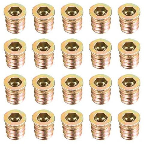sourcing map M6x13mm Wood Threaded Insert Nuts Cover
