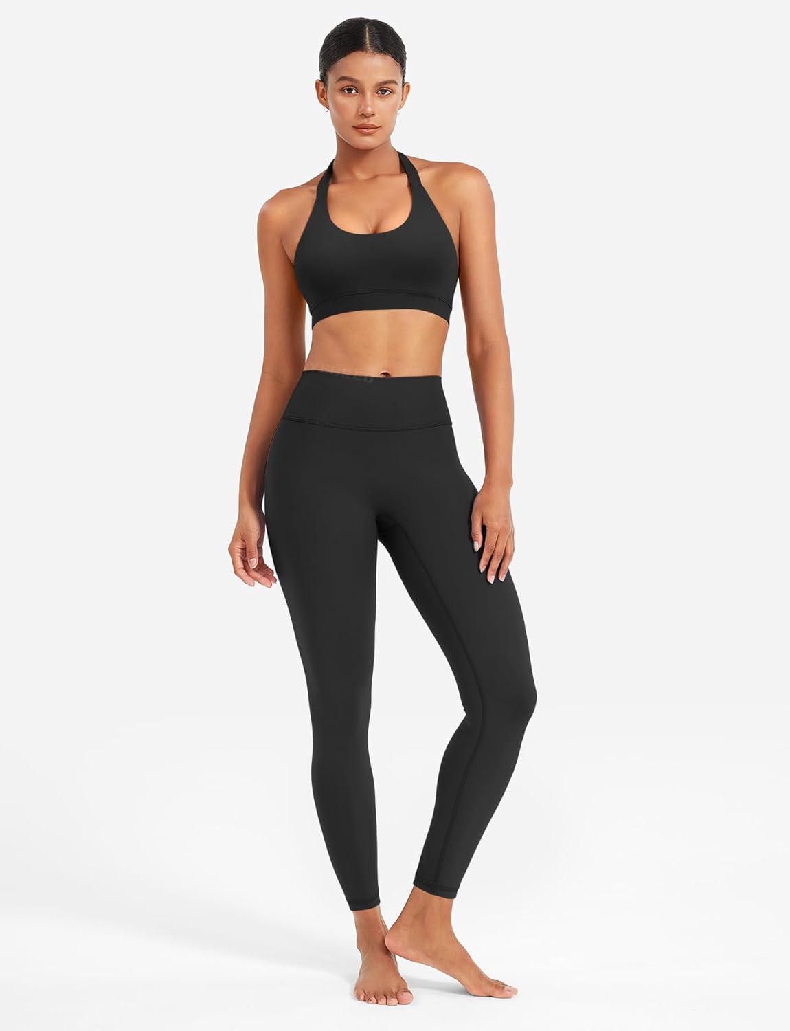 YEOREO SoftHue Women Halter Sports Bra Workout Seamless Padded Basic Bra Open Back Yoga Gym Crop Top - Image 5