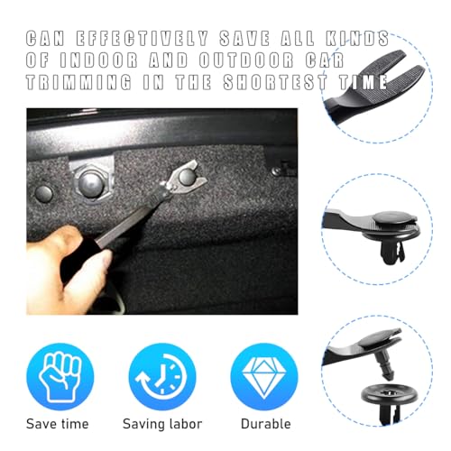 Image of Ohleats 5PCS Auto Trim Removal Tool Kit, No Scratch Plastic Pry Tool Kit for Car Panel Audio Dashboard Dismantle, Automotive Interior Trim Molding Fastener Remover, Car Accessories (Black)