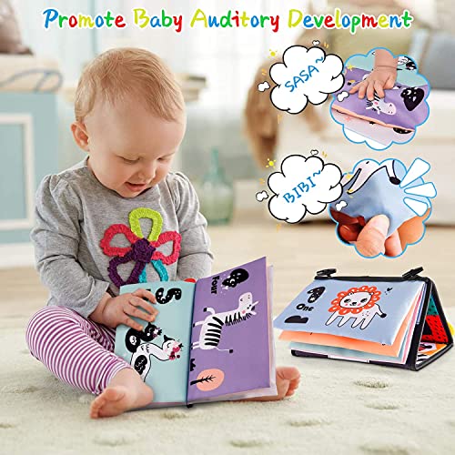 LEADSTAR Specchio per Bambini con Libri Sensoriali,Specchio Montessori Neonati con Libri Bianco e Nero,Tummy Time Specchio Bambini Giochi Sensoriali Regali per Neonato 0-18 Mesi