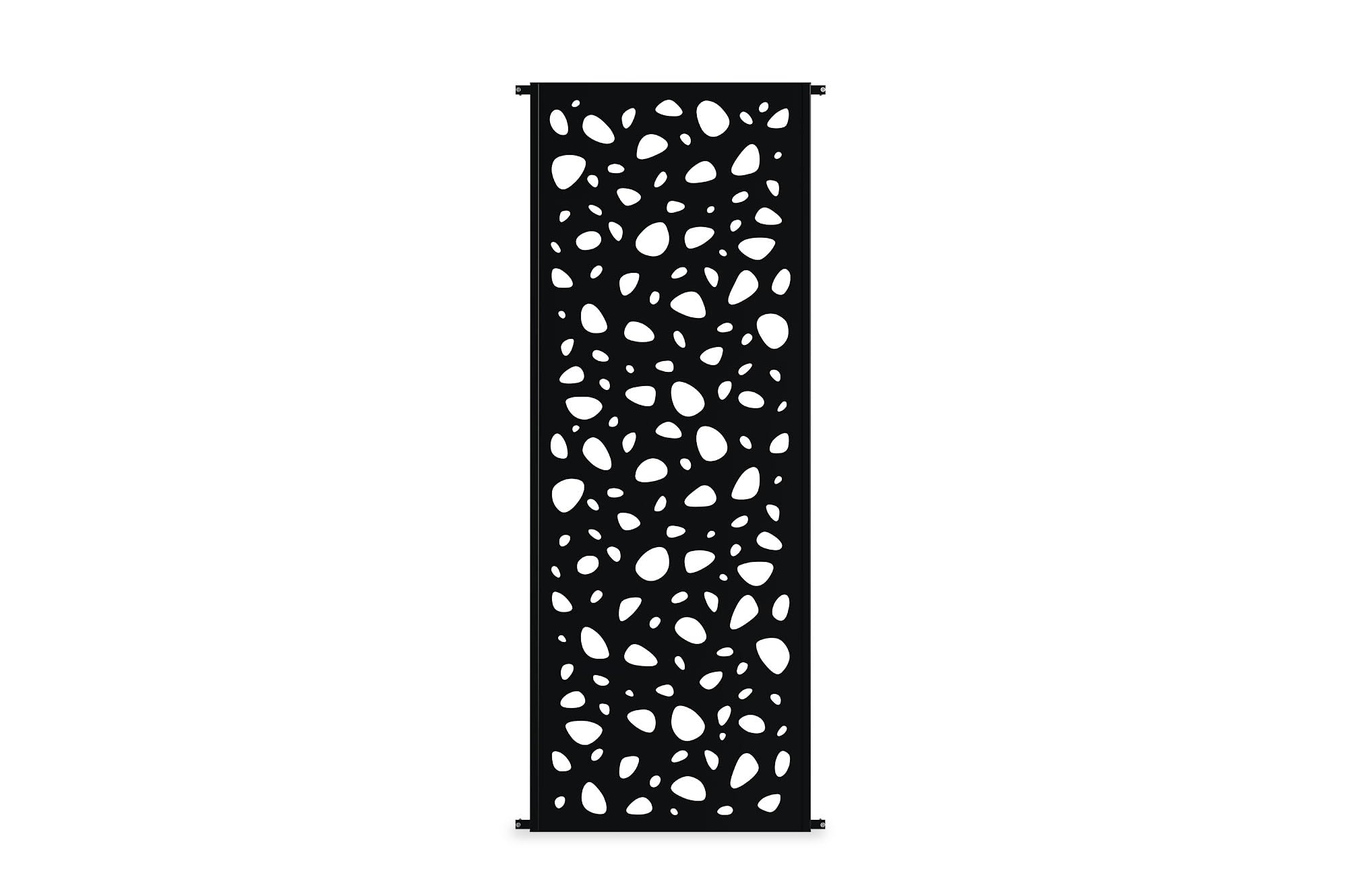 Casanoov Panneau Décoratif SUNNY 1,6x0,60m Acier Noir – Motif Galets Panneau Élégant et Moderne – Écran Intimité Extérieur Occultant Durable Installation Facile Clôture Jardin Terrasse 160x60cm