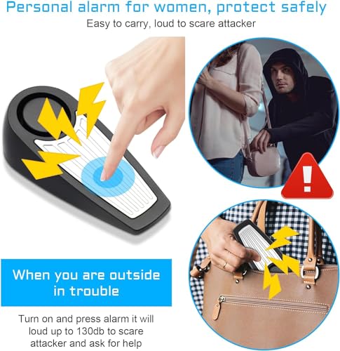 Alarm Türstopper - Tragbarer Sicherheitsalarm, 130dB Laut, Eingangswarnung für Reise, Haus, Wohnung - Wohnalarm