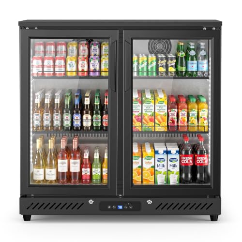 Image of Electactic 6.5 Cu.Ft Wine & Beverage Refrigerator, Double Glass Door Beverage Cooler, Built-in & Freestanding Drink Fridge with LED Light, for Bar, Kitchen, Office