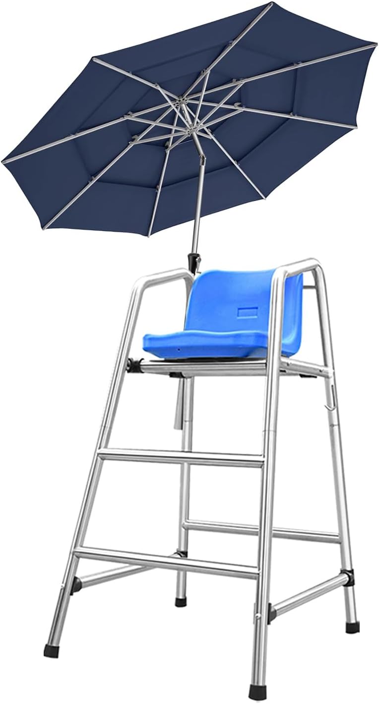 Tall Lifeguard Chairs,Life Guard Chairs with Sunshade Hole, Detachable Referee Chairs Outdoor Indoor, Large Swimming Pool Beach Lake Water Park Lifeguard Ladder 4 5 6 FT (Size : 72x82x120cm