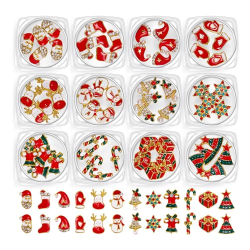 Breloque pour ongles d'arbre de Noël et bonhomme de neige pour décoration nail art 3D