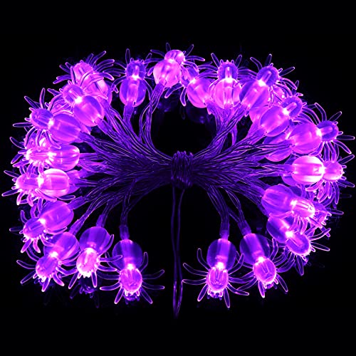 lumières de fée lunsy 30LED halloween lumières de fée avec télécommande araignée UV étanche pour extérieur noël halloween fête parc dur décoration Cover