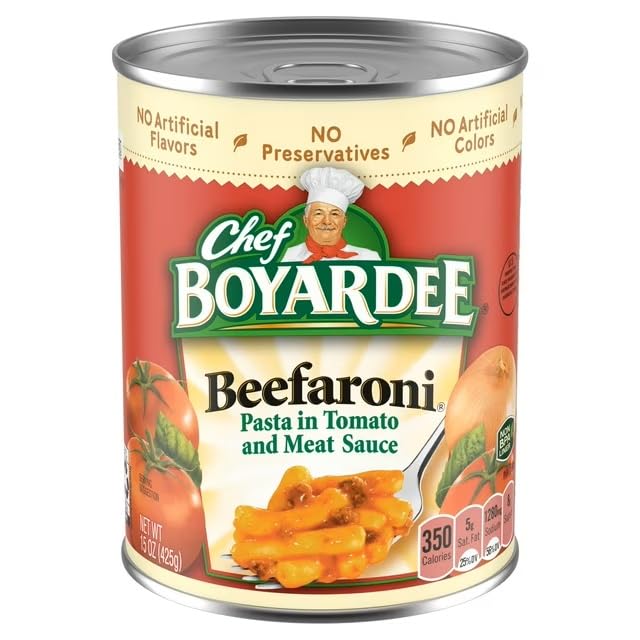 Beefaroni Microwaveable Pasta, Canned Food, 15 oz Cans (Pack of 6)