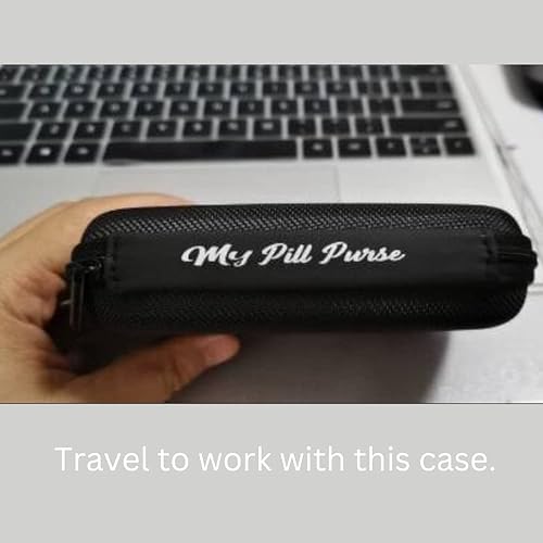 Miniatura 7 de My Pill Purse Organizador de pastillas negro  Pastillero vacío de 5 x 6 x 175  Capacidad para bolsas de pastillas de 3 x 4 pulgadas  Organizador