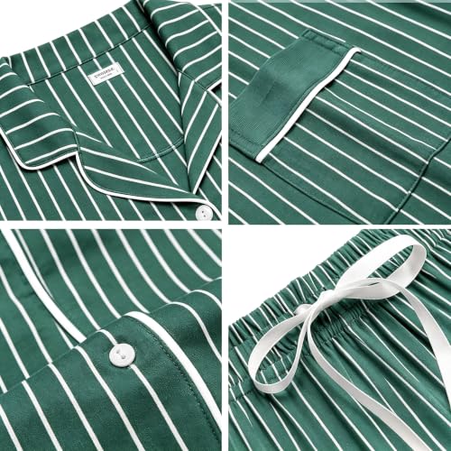 Image of SWOMOG Womens Button Down Pajamas Set Short Sleeve Sleepwear Bride Soft Pj Lounge Sets XS-3XL