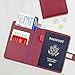 Melsbrinna Passport Holder Covers Case, Waterproof Rfid Blocking Travel Wallet Passport Holder with Pen Holder, Cute Passport Book for Women/Men (Wine red)