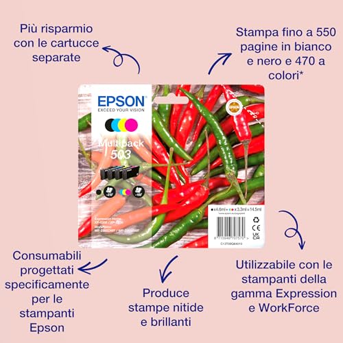 Epson 503xl Cartuccia D'inchiostro 4 Pezzi Originale Resa Elevata XL Nero-Ciano-Magenta-Giallo - 2