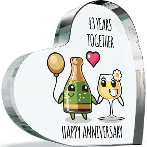 Targa per il 43° anniversario, regalo per moglie e marito,