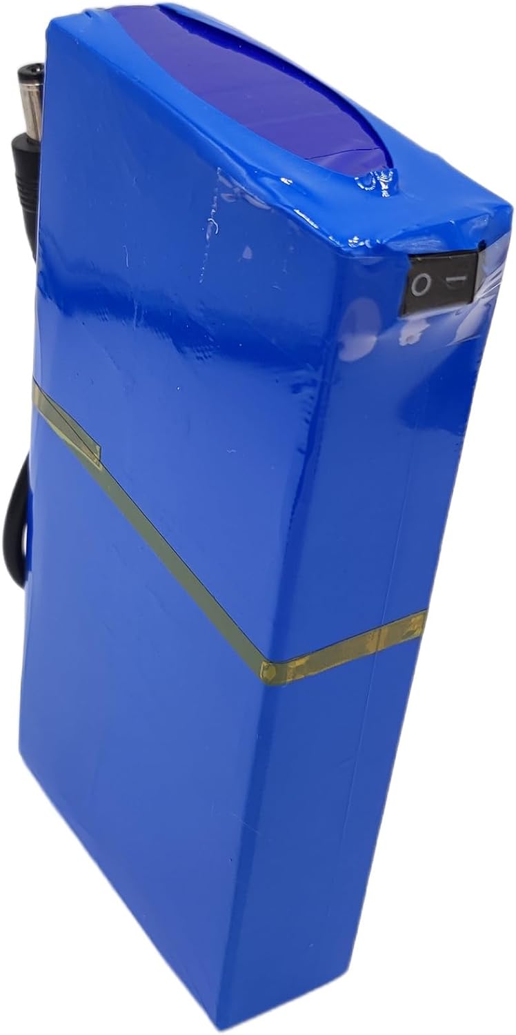 12V 9800mAh DC 1298A Super Rechargeable Protable Li-ion Battery Pack DC1298A 2A for DVDs CCTV MP4 Players,Led Light Strip,Camera with Charger, Blue (12 Volt, 9.8 Ah, Rechargeable)