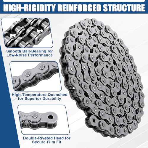 Image of Podoy 415H Motorized Chain 110L Dirt Bike Chain Heavy Duty for 80cc 49cc 60cc 66cc 2 Stroke Engine Motorized Bike Chain High Power Racing Parts