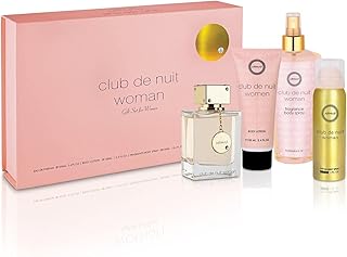 Club De Nuit by Armaf for Women - 4 Pc Gift Set 3.6oz EDP Spray, 3.4oz Body Lotion, 1.7oz Body Spray, 8.4oz Body Mist