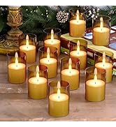 VIODAIM 12Pack Flickering Flameless Candles with Timer, LED Candles Battery Powered, Small Flamel...