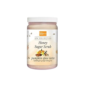 Pumpkin Spice Latte Honey Sugar Body Scrub Gentle Exfoliating Sugar Scrub with Hydrating Honey for Smooth, Soft Skin by BeBeauty 32 oz