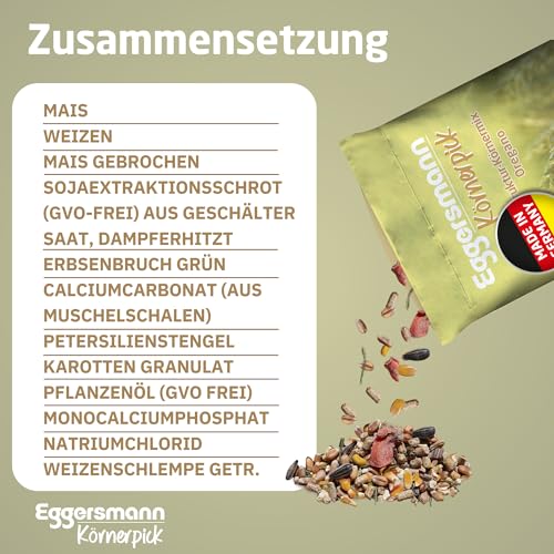 Eggersmann Körnerpick 25 kg Hühnerfutter - Struktur Körnermix Oregano - Hühner Körnerfutter Basic Geflügelfutter - Premium Körnermischung für Hühner Gänse und Enten