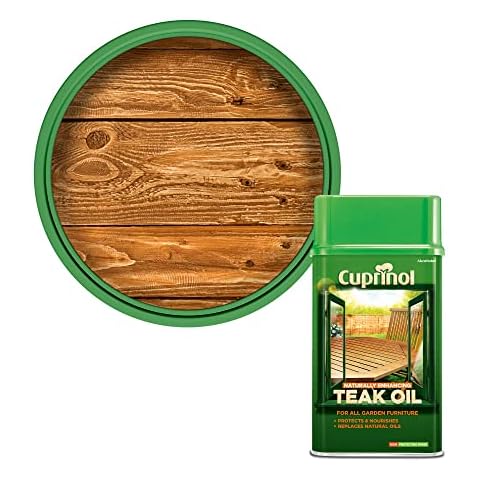 Cuprinol 5212362 Natural Enhancing Teak Oil Exterior Woodcare, 1L, Clear, 1000 Millilitre Cover