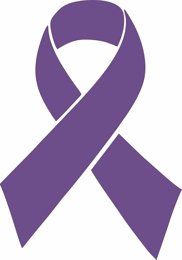Cancer Angel Awareness Ribbon - Die Cut Vinyl Window Decal/Sticker for Car/Truck (Purple)
