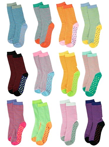 Image of Gelante 12-Pair Women's Crew Socks, Soft Thin Lightweight Breathable Athletic & Casual