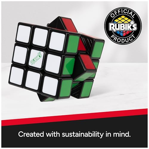 Image of Rubik's Cube, Re-Cube, The Original 3x3 Cube Made with 100% Recycled Plastic, Problem-Solving Brain Teaser, Color-Matching Puzzle, Fidget Toy, Sensory Puzzle, for Ages 8 & Up