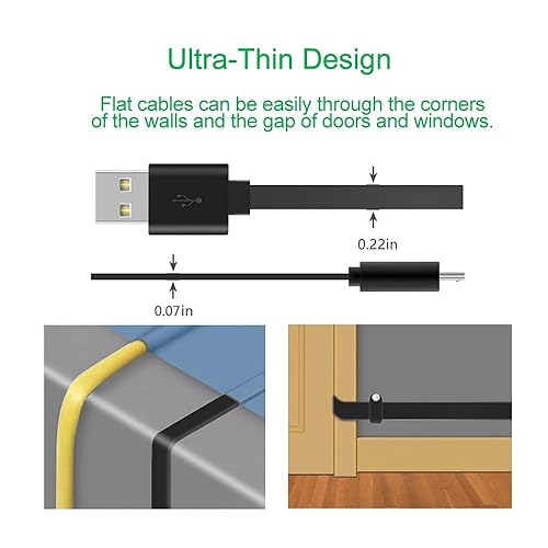 Miniatura 5 de Cable de extensión de alimentación de 20 pies con adaptador para Wyze Cam V3V4OGV3 Pro (no para Wyze Pan v3), Blink Outdoor (3 generación)XTXT2Mini,