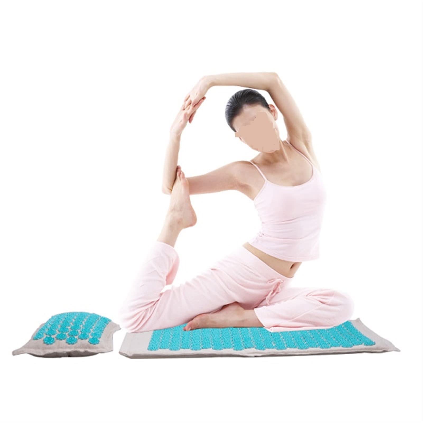 DieffematicYJD Mata do jogi Lniana masaż palmowy kokosowy Mata do jogi Mata do poduszki sportowej z torby Lotus Spike Akupressure Mata Poduszka (Color : Set B)