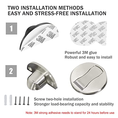 Floor Mount Magnet Door Stopper - Invisible Magnetic Door Stop, Magnets Door Stops Wall Prop Hold Open Doorstop, With 3M Adhesive No Drilling, For Home Office Bedroom Door Stop #TOP4
