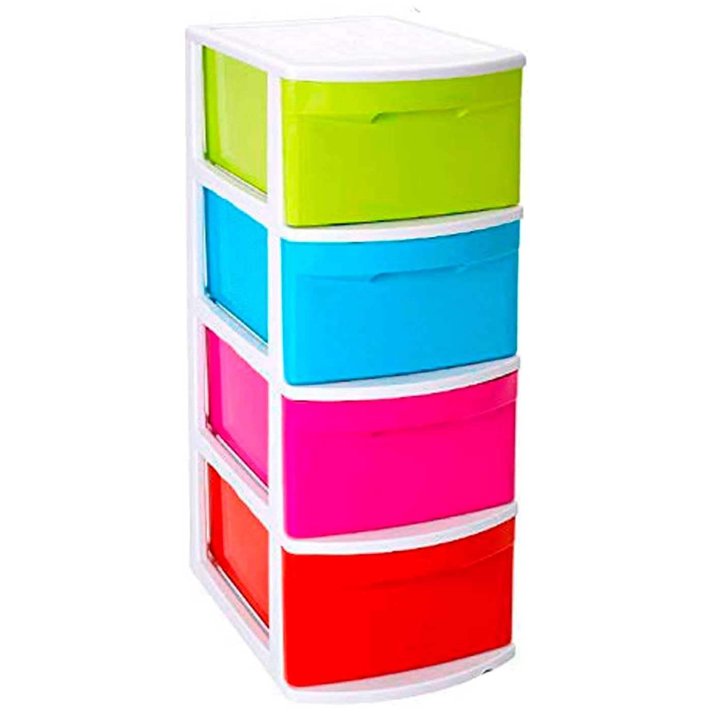 Acan Tradineur – Cassettiera Tamesis Multiuso con 4 Cassetti – Senza Ruote – Realizzata in Plastica – 78 x 28,5 x 39 cm – Multicolore