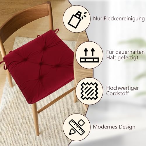 Cojines de espuma viscoelástica de doble capa, pack de 2 piezas premium en pana para silla 8