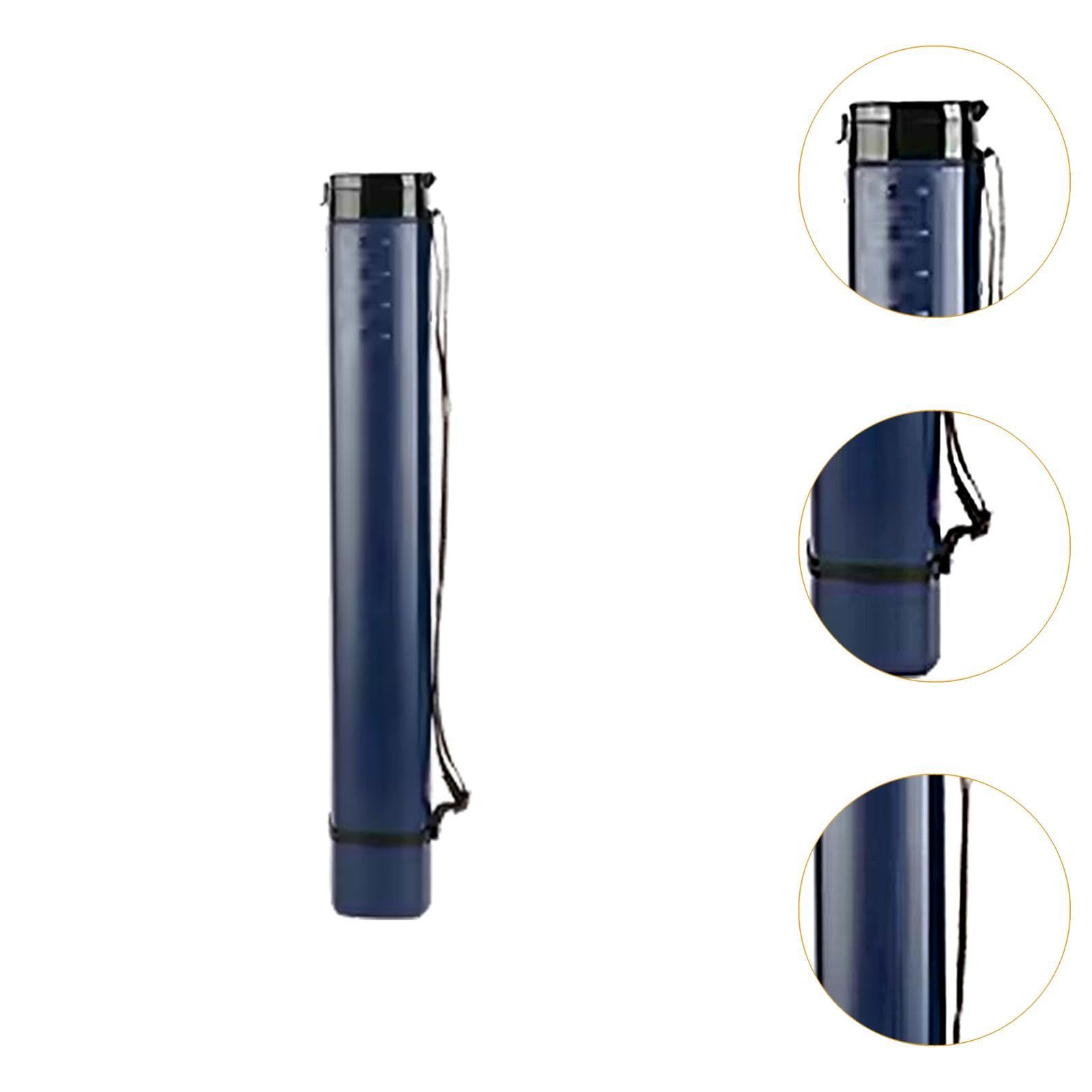 Tubo Porta Planos Tubo Telescópico Almacenaje Estuche Expandible Correa Ajustable Material Impermeable Adecuado para Estudiantes, Azul Profundo, Individual