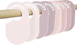 8 Pack Baby Closet Dividers – Pure Green Nursery Organizer for Baby Clothes 0-24 Months, Closet Size Markers, Baby Clothing Organizer for Nursery (blush)