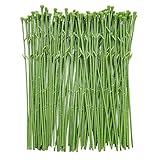 Yesok 100Pcs Floral Wire Stem Plastic Artificial Flower Floral Green Stem Wire DIY Craft Bouquet Making Floral Arrangement Tools