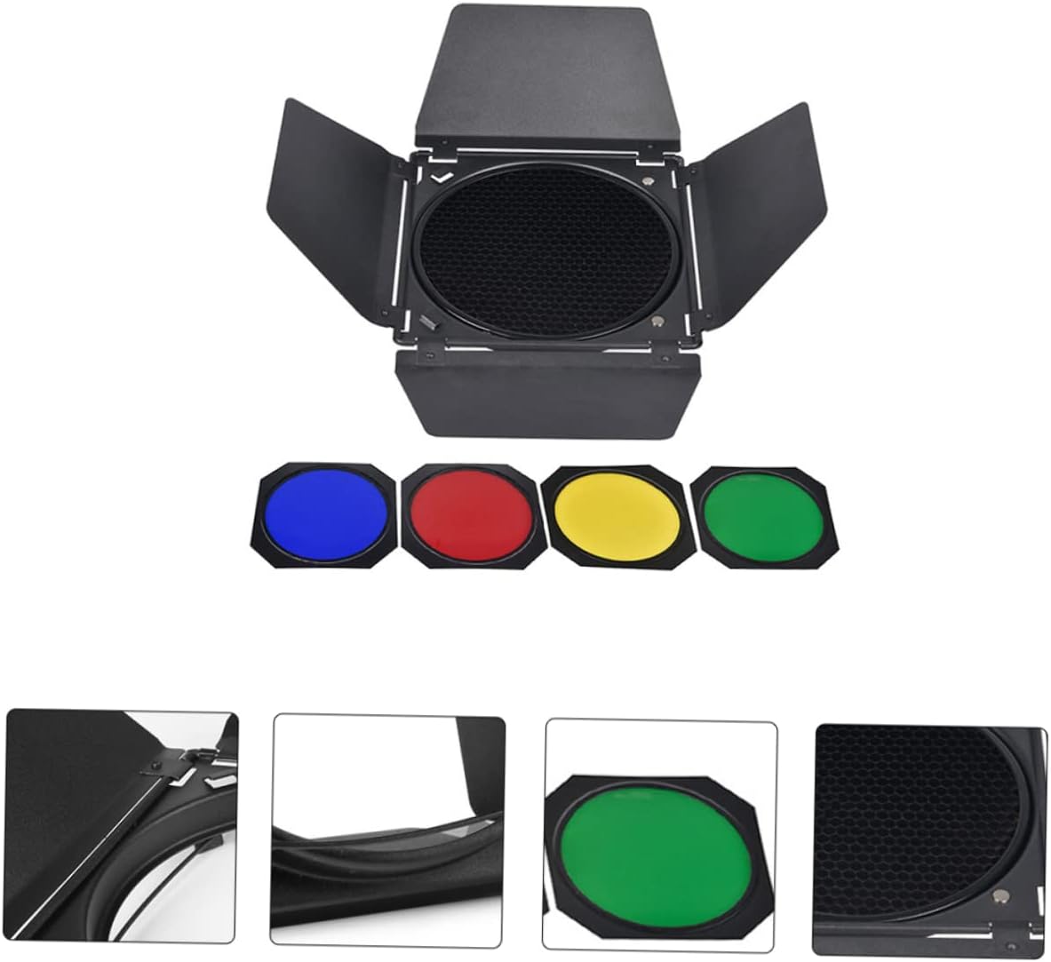 1set Honeycomb Light Barrier Kit for Photography Flash Lamp Accessories Gel Filters Compatible Lamp Design for Professional Lighting