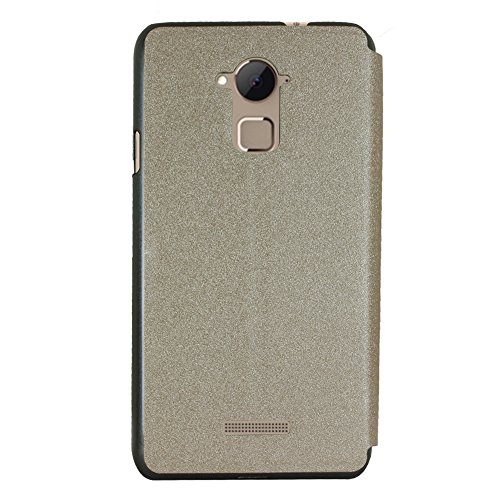 Image of Heartly Gold Sand Sparkle Luxury PU Leather Window Flip Stand Back Case Cover for Coolpad Note 3 /Coolpad Note 3 Plus - Hot Gold