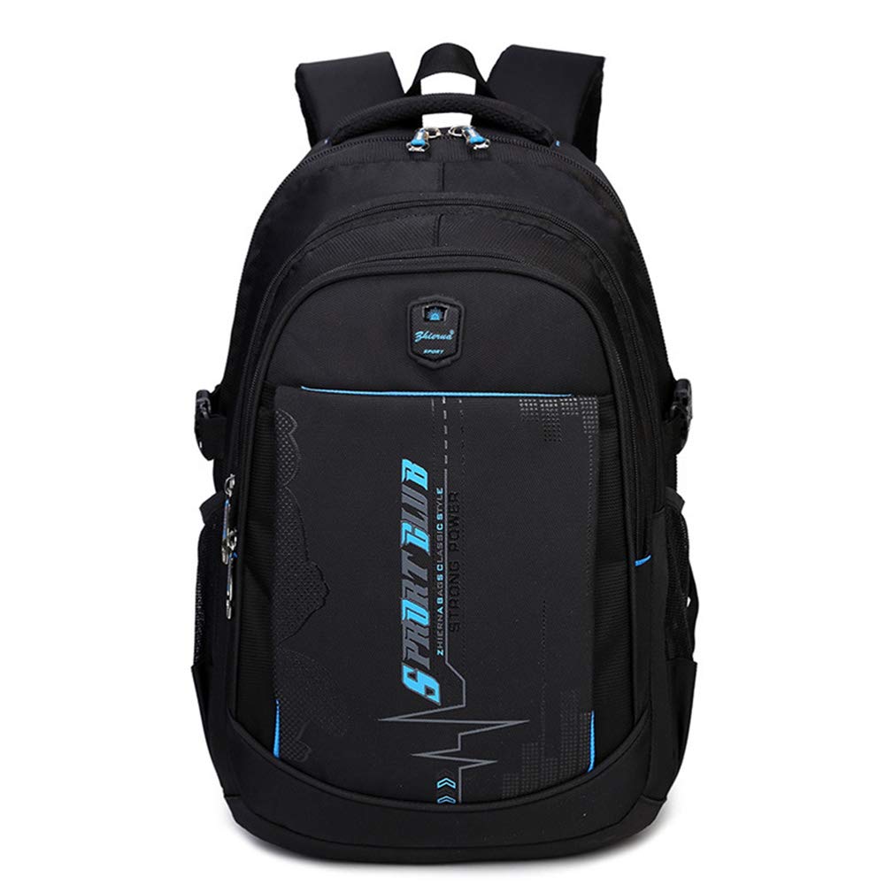 Mochila escolar Mochila para niñas Niños Adolescentes, primarios/secundarios/universitarios Estudiantes Satchel Book Tela Oxford impermeable Bolsa para computadora portátil (black2)