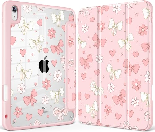 May Chen for iPad (A16) 11th Generation Case 11 Inch 2025, iPad 10th Gen Case 2022 10.9 inch, Built-in Pencil Holder with Shockproof Cover Clear Back Shell Auto Wake/Sleep, Girly