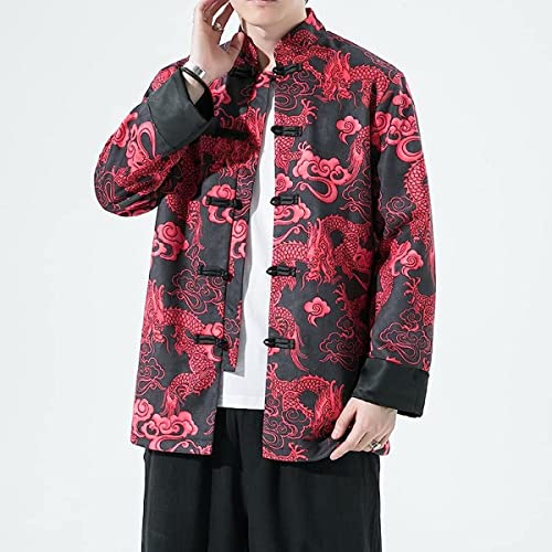 Veste Tang imprimé dragon pour les soirées et le quotidien en Medium
