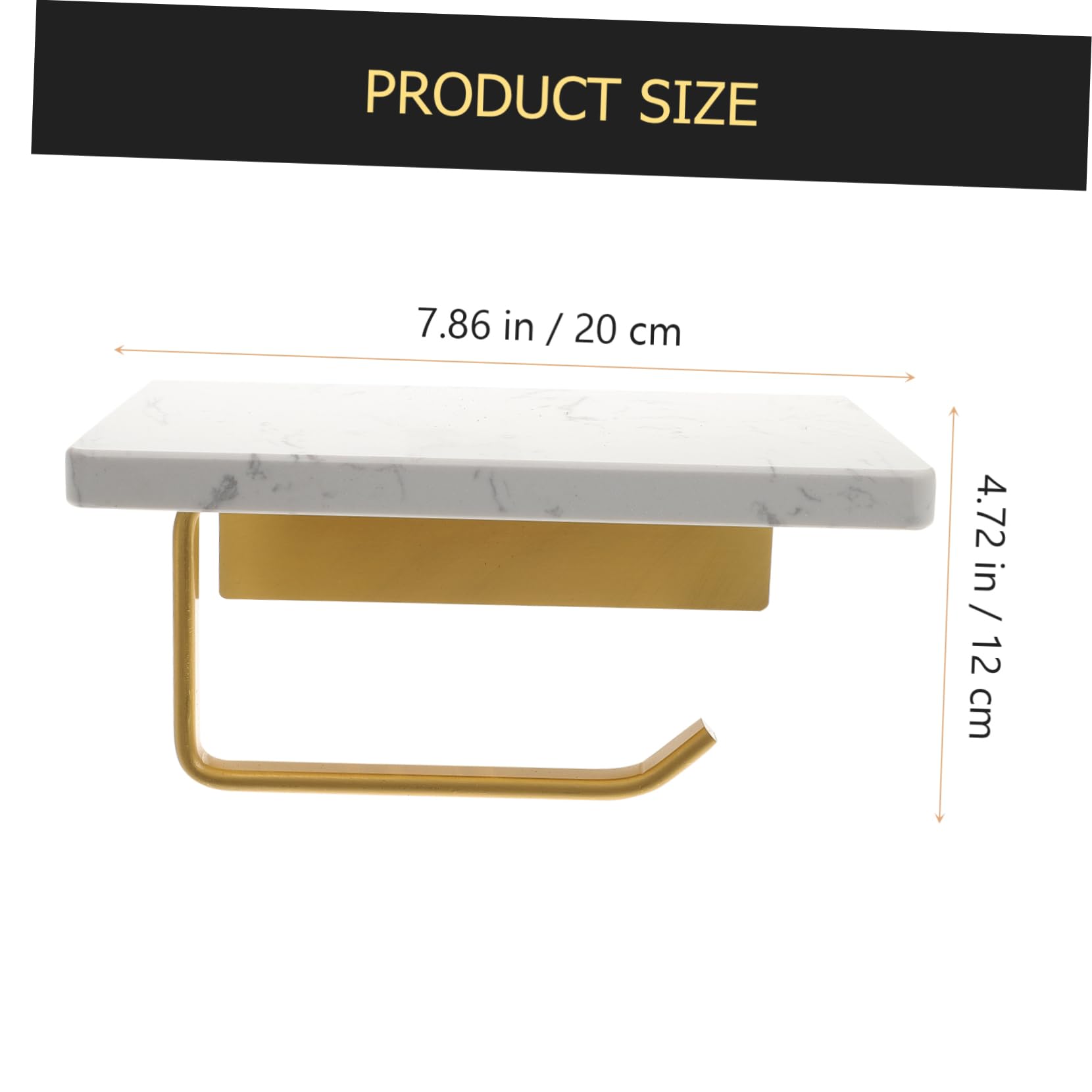Portarrollos de Papel Higiénico Blanco de Mármol con Estante para Baño