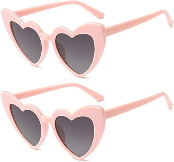 Heart Shaped Sunglasses for Women Cat Eye Mod Style Retro Glasses