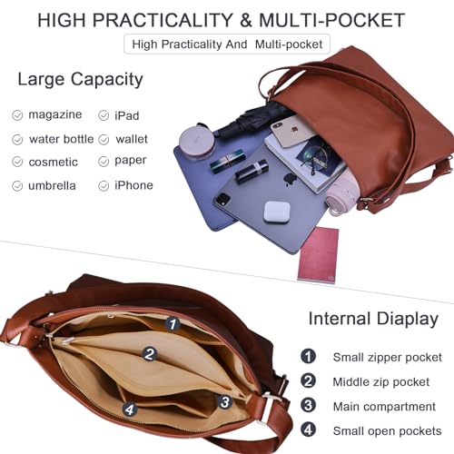 ARNTY Rucksack Damen Handtasche 2 in 1, Elegant Schultertasche für Arbeit, Reisen, Ausflug (Braun)