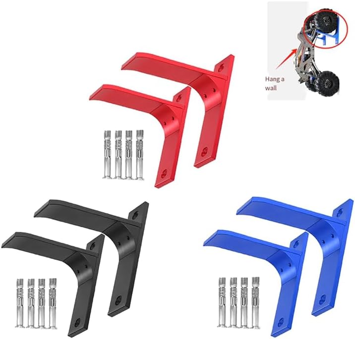 RC Car Display Stand,Airplane Storage Rack,RC Model Car Wall Display Hanger Hanging Rack Wheel Wall Mount for 1/18 1/16 1/10 1/8 1/6 1/5 Buggy Off-Road RC Climbing Crawler Cars (2PCS Black)