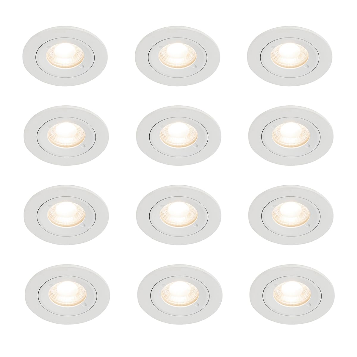 Qazqa recessed Spotlight, Downlight - Xena - White, 7.9cm, Round, IP44, Indoor, Set of 12