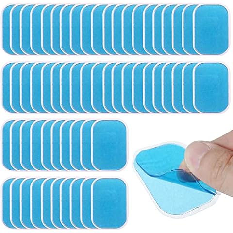 ACHANFLY 60 Pcs EMS Gel Pads Abs Trainer Muscle Stimulator Pads Abdominal Muscle Toner Replacement Gel Sheet for Women Men Abs Toner Electric Muscle Trainer Workout Toning Belt Cover
