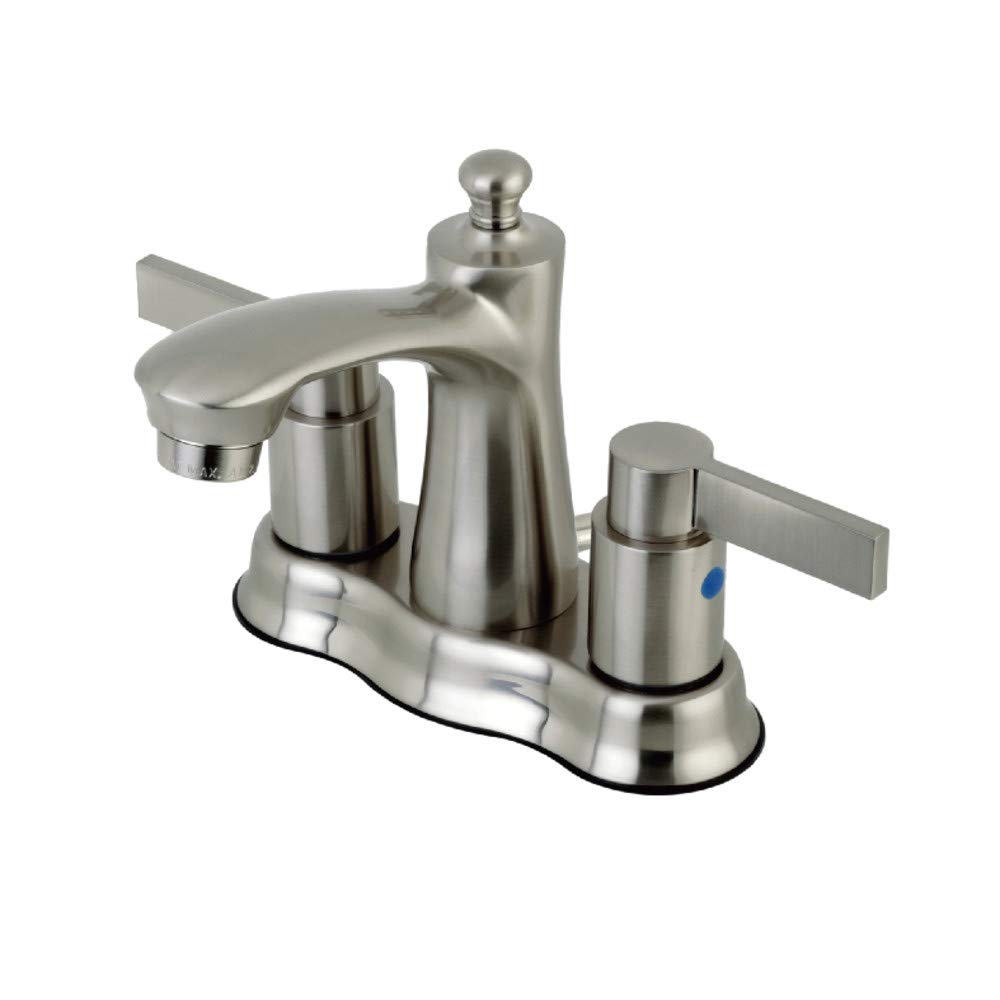 Kingston Brass Fb7618Ndl - Juego de llaves de lavabo con desplegable para minoristas, níquel satinado, 3 – 5/8" de alcance de boquilla